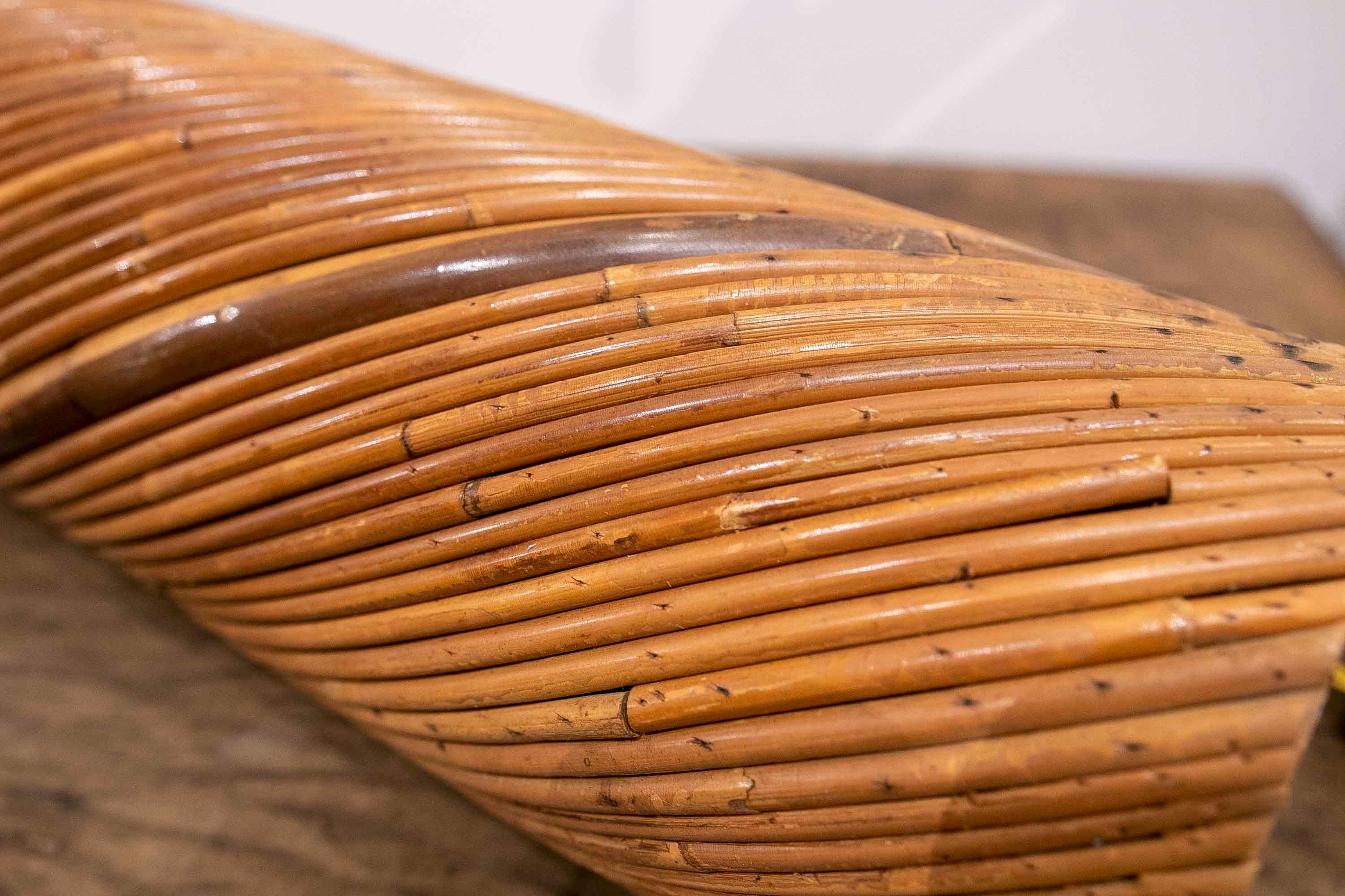 Tischlampe aus Bambus und Messing mit runder Form im Angebot 7