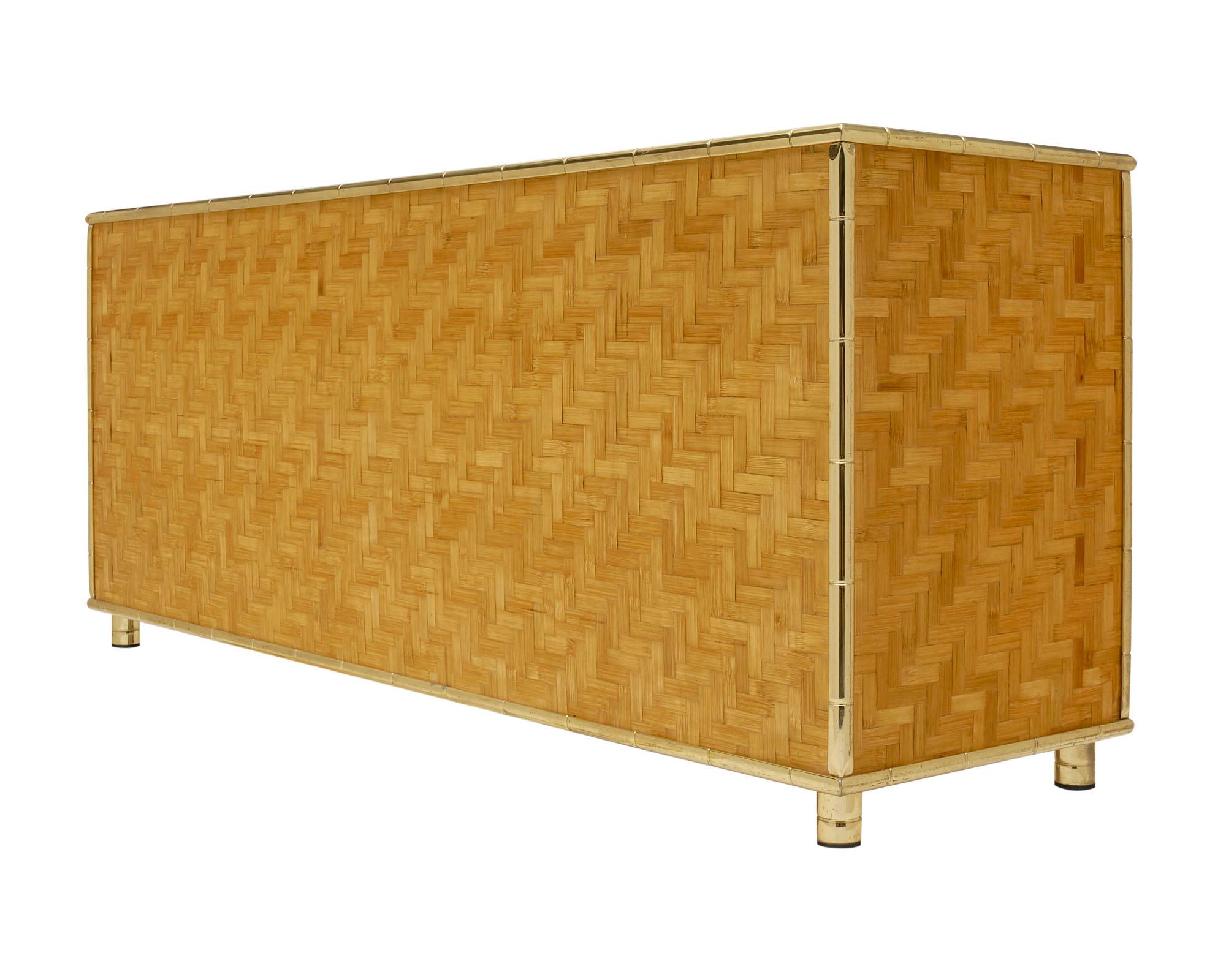 Bamboo and Brass Trimmed Buffet by Gabriella Crespi at 1stDibs