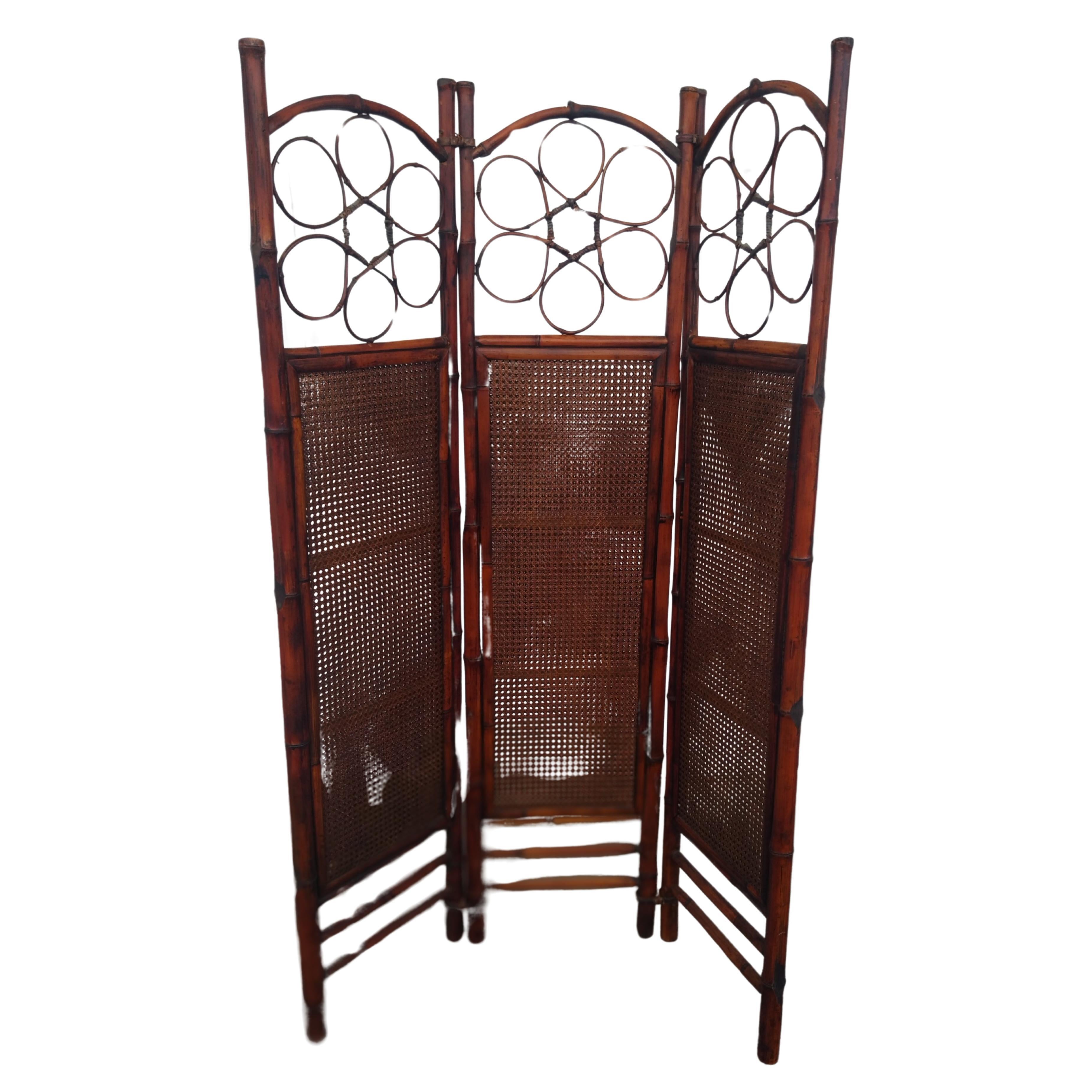 Bamboo and Cane 3 Screen Divider