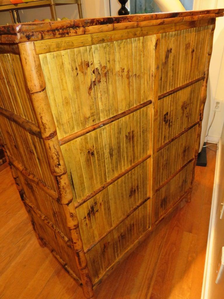 Spanish Bamboo and Cane British Colonial Style Dresser or Chest