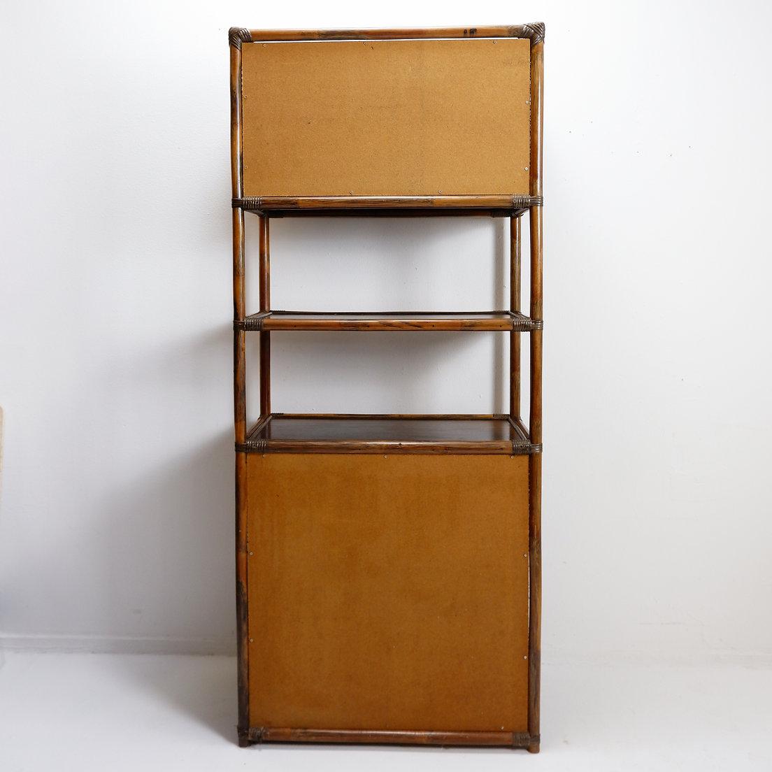 20th Century Bamboo and cane shelf from the 70s For Sale