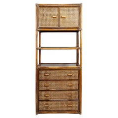 Vintage Bamboo and cane shelf from the 70s