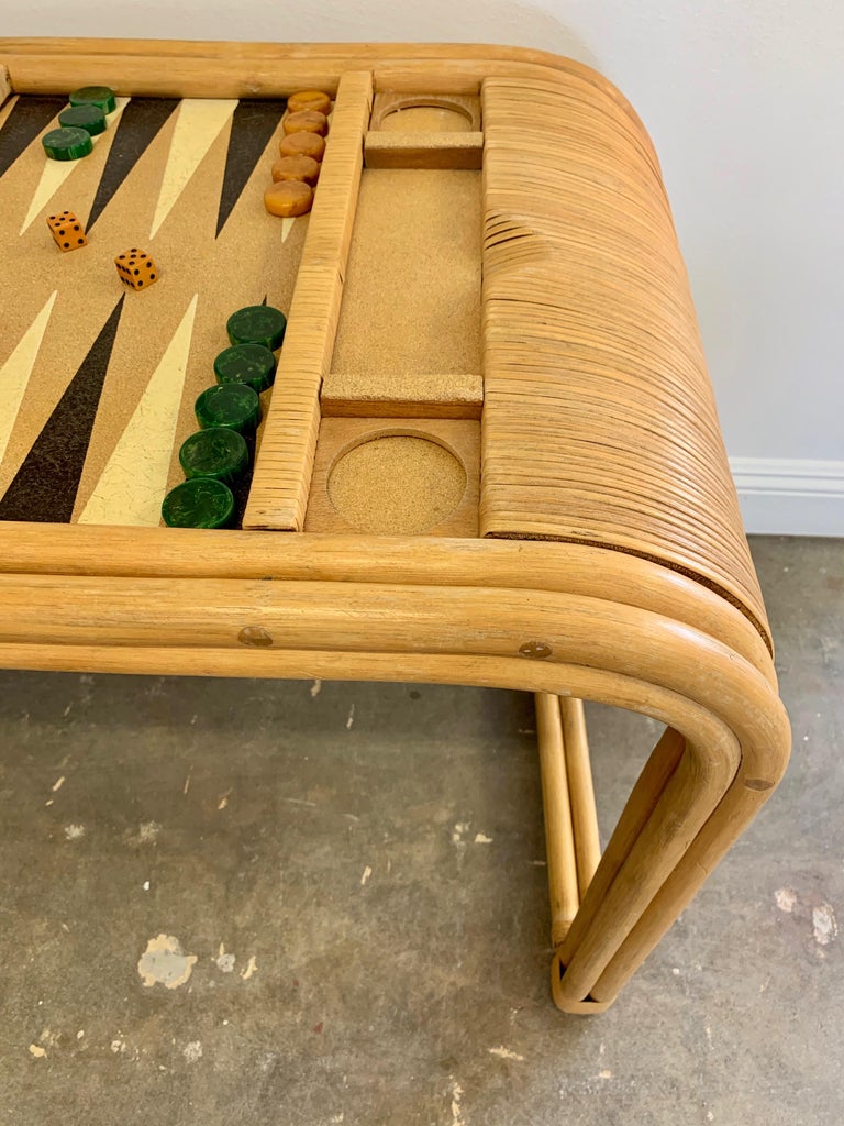 Bamboo and Cork Backgammon Table at 1stDibs
