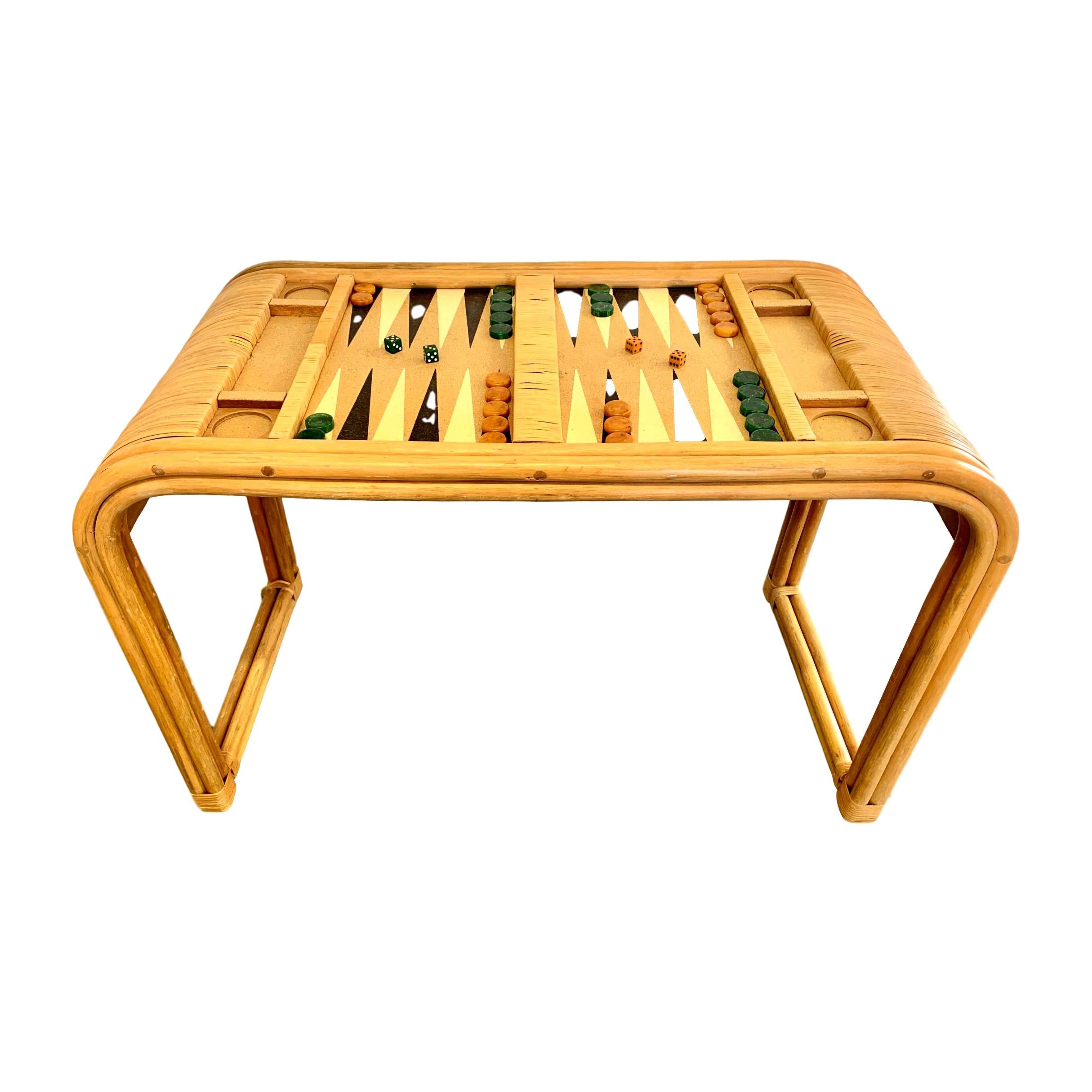 Bamboo and Cork Backgammon Table