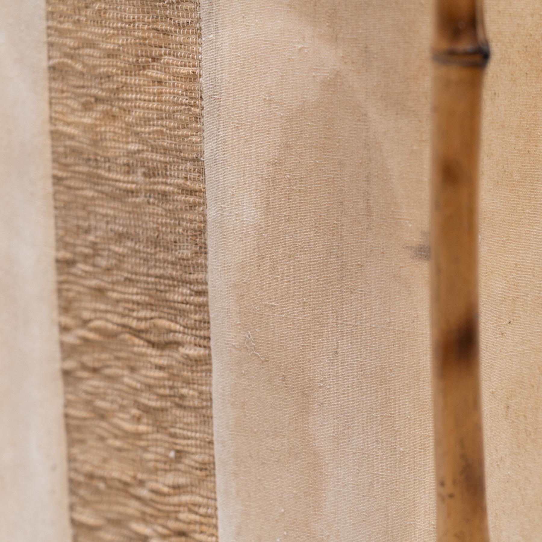 Bamboo and Fabric Lamp in the Style of Louis Sognot For Sale 3