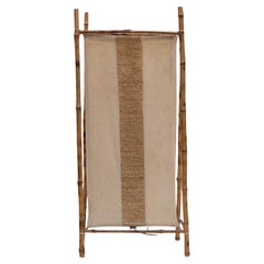 Bamboo and Fabric Lamp in the Style of Louis Sognot