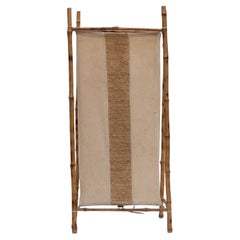 Bamboo and Fabric Lamp in the Style of Louis Sognot