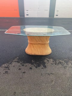 Elinor e John Mc GUIRE , Tavolo da pranzo in bambù e vetro circa 1970