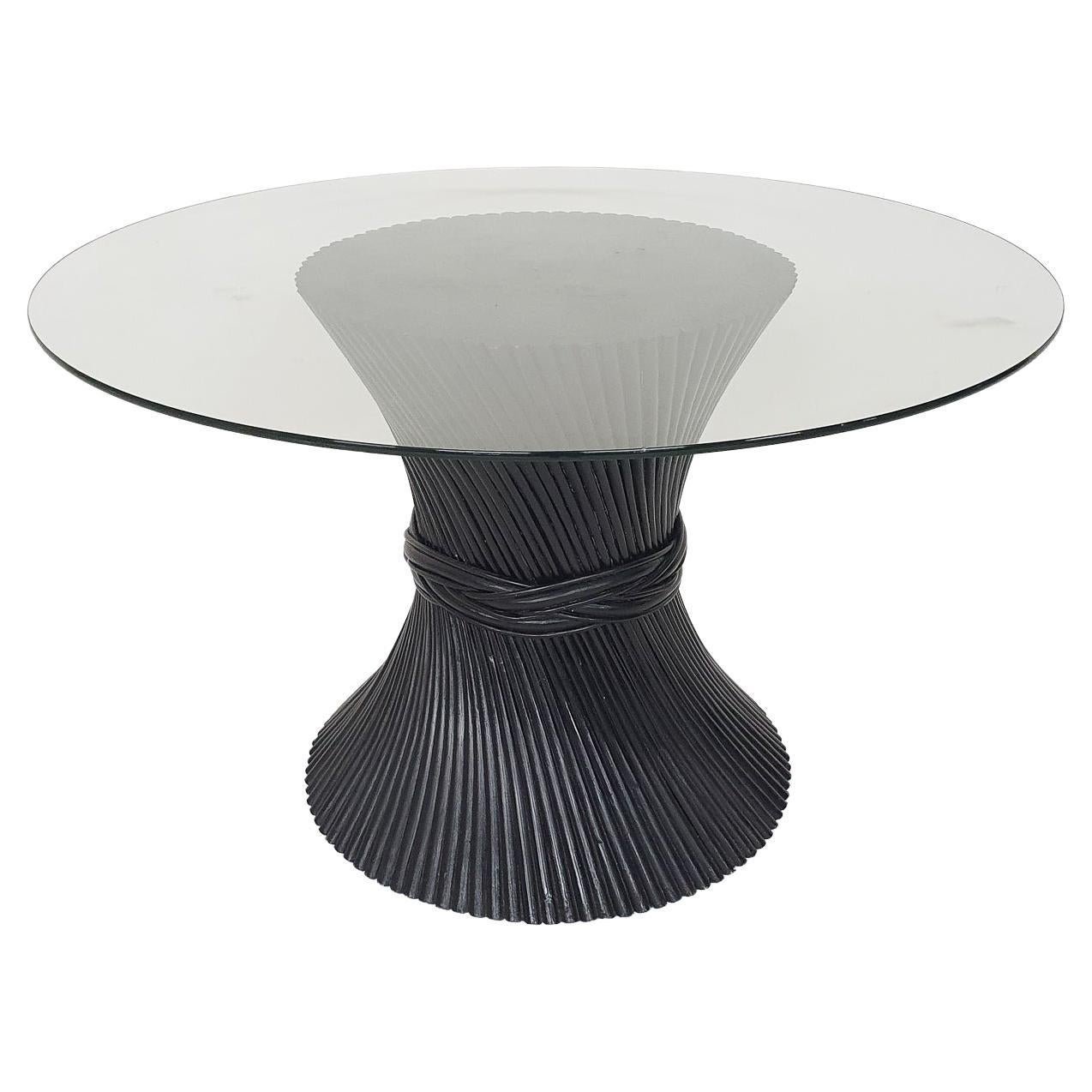 Bamboo and Glass McGuire "Wheet" Dining Table, U.S.A, 1970's