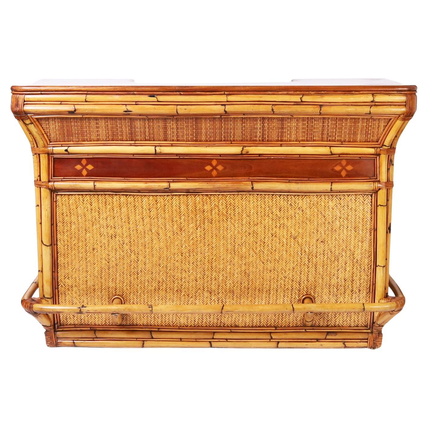 Bamboo and Grasscloth Bar For Sale at 1stDibs