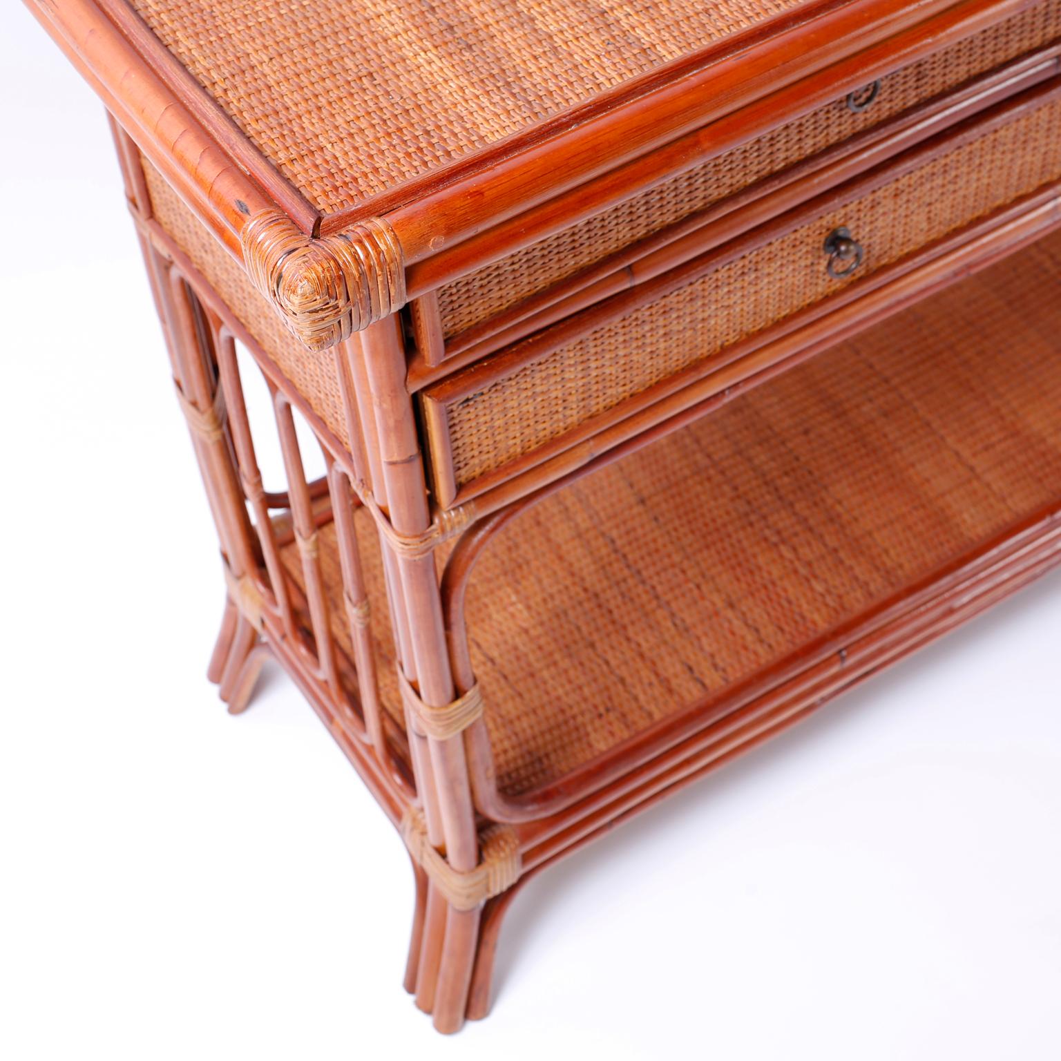 Bamboo and Grasscloth British Colonial Server 1