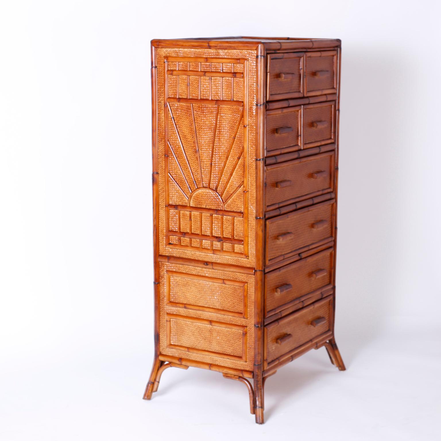 grasscloth chest of drawers