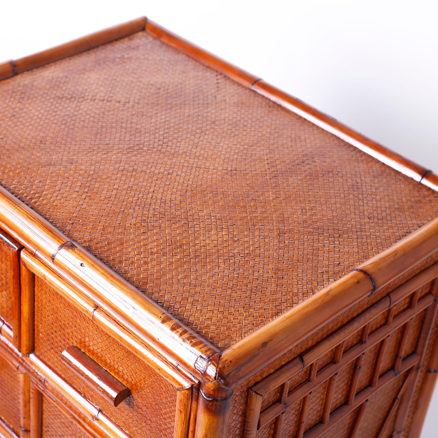 Philippine Bamboo and Grasscloth Chest of Drawers For Sale