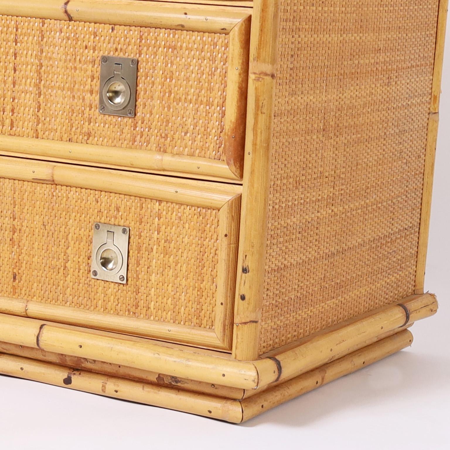 Bamboo and Grasscloth Chest of Drawers 2