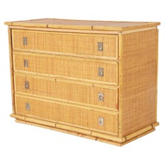 Bamboo and Grasscloth Chest of Drawers