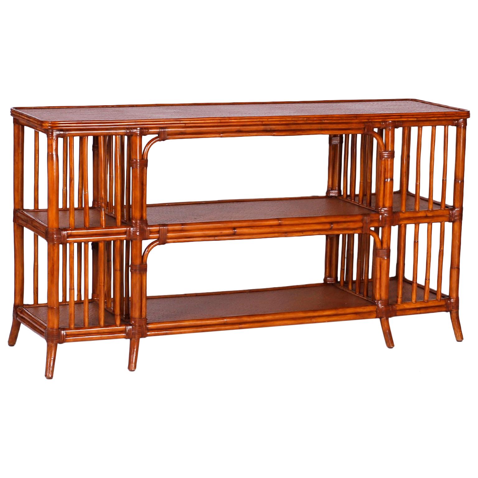 Bamboo and Grasscloth Console or Server