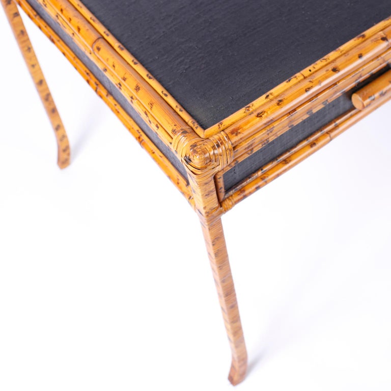 Bamboo And Grasscloth Desk And Chair At 1stdibs