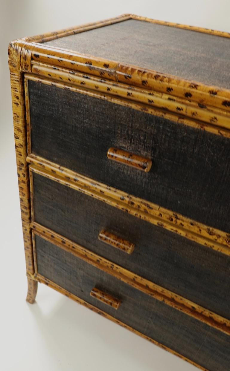 Campaign Bamboo and Grasscloth Dresser by Maitland Smith