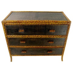 Bamboo and Grasscloth Dresser by Maitland Smith