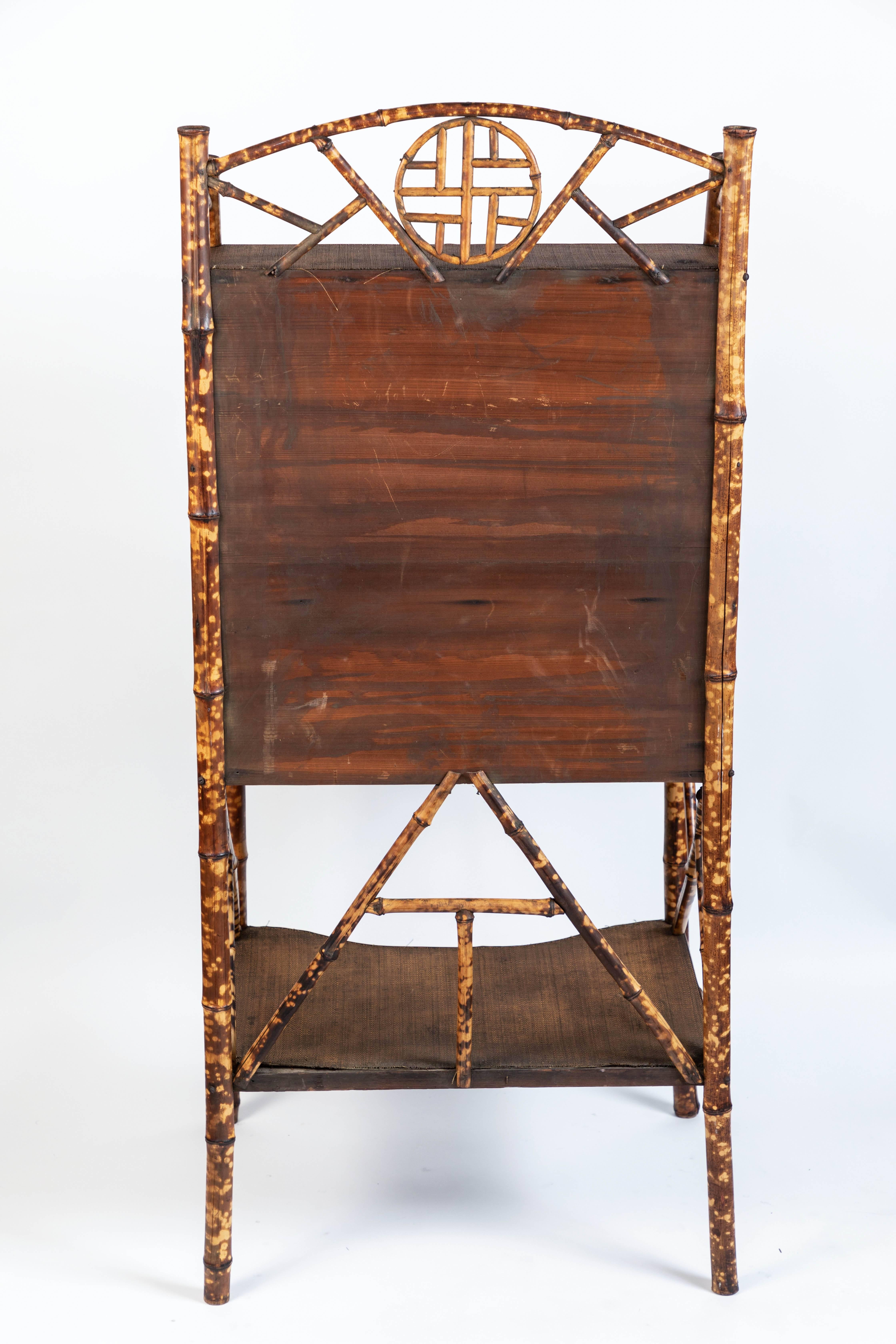 Ball and Stick Bamboo and Grasscloth Secretary Desk, circa 1890s 6