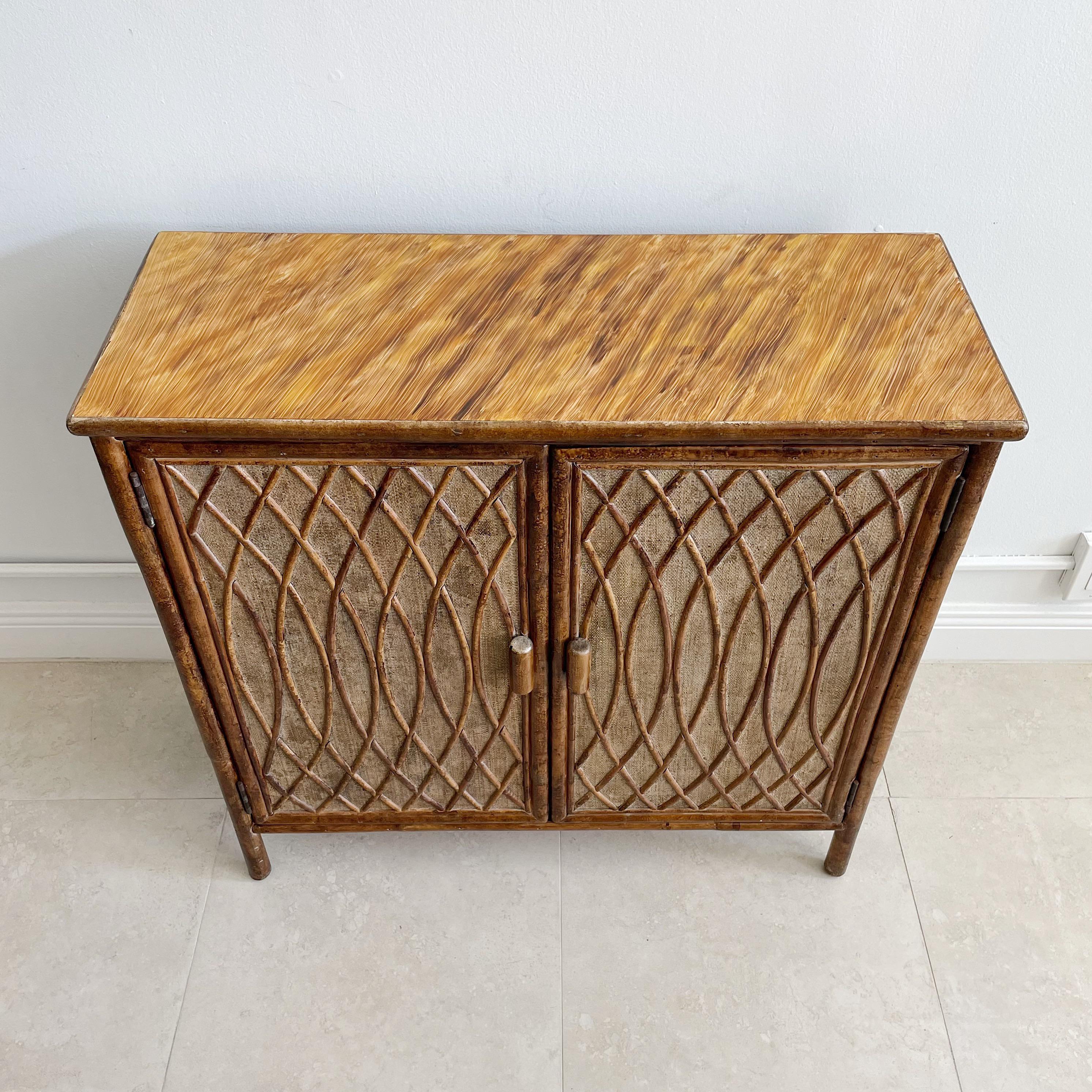 grasscloth cabinet