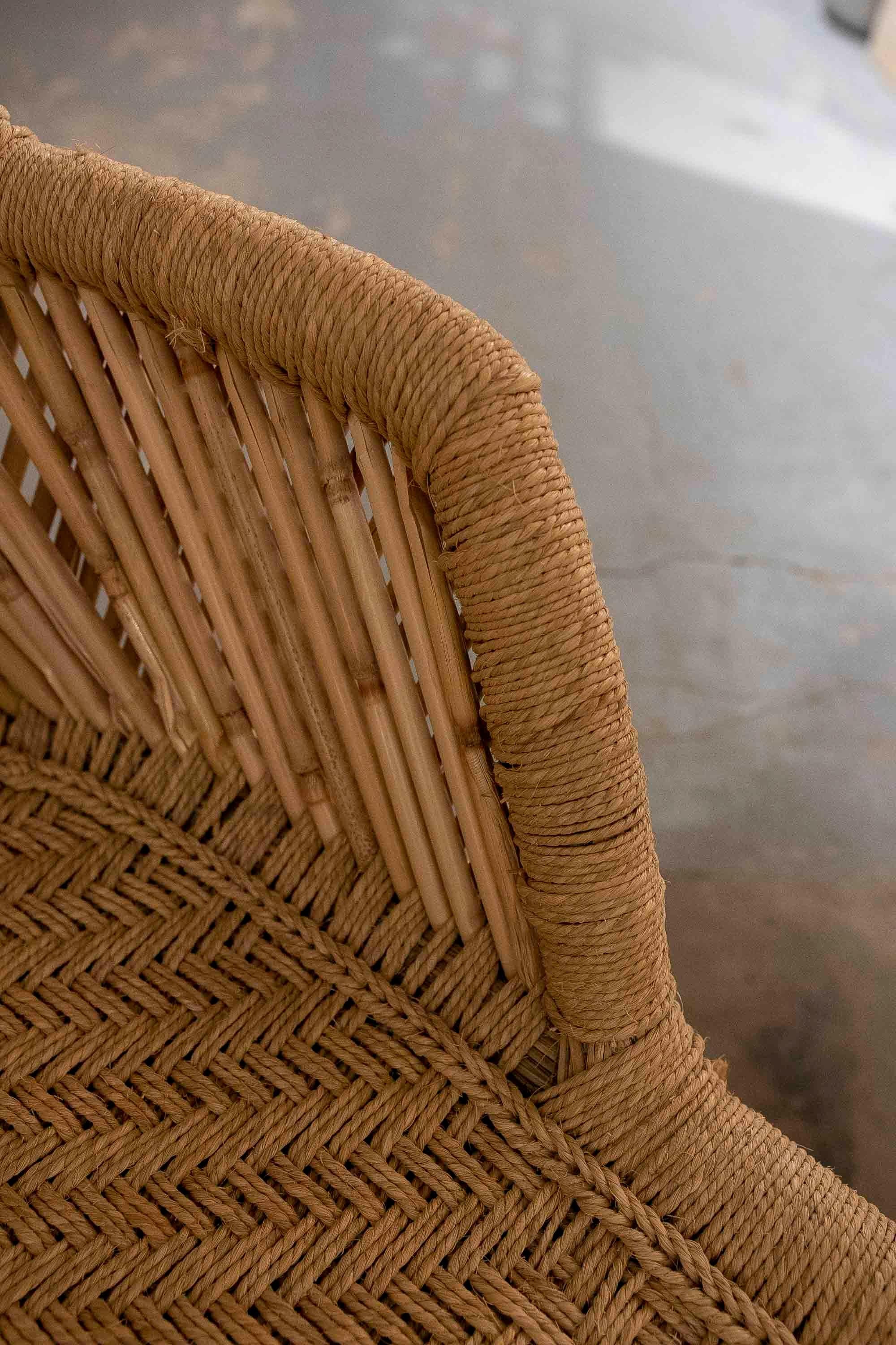 Chaise Longue aus Bambus und handgestickten Seilen im Angebot 4