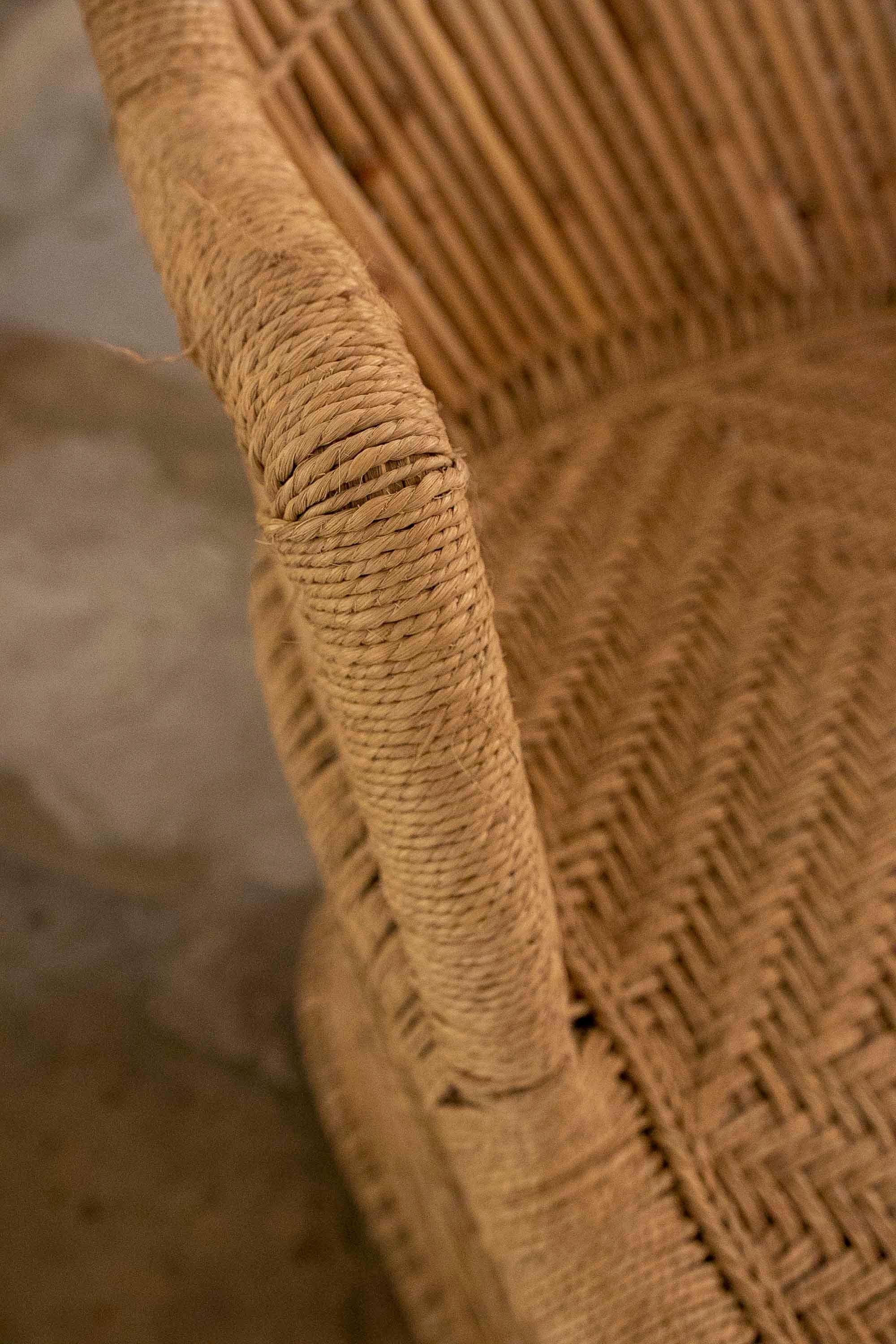 Chaise Longue aus Bambus und handgestickten Seilen im Angebot 5