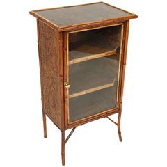 Antique Bamboo and Lacquer Bookcase or Cabinet