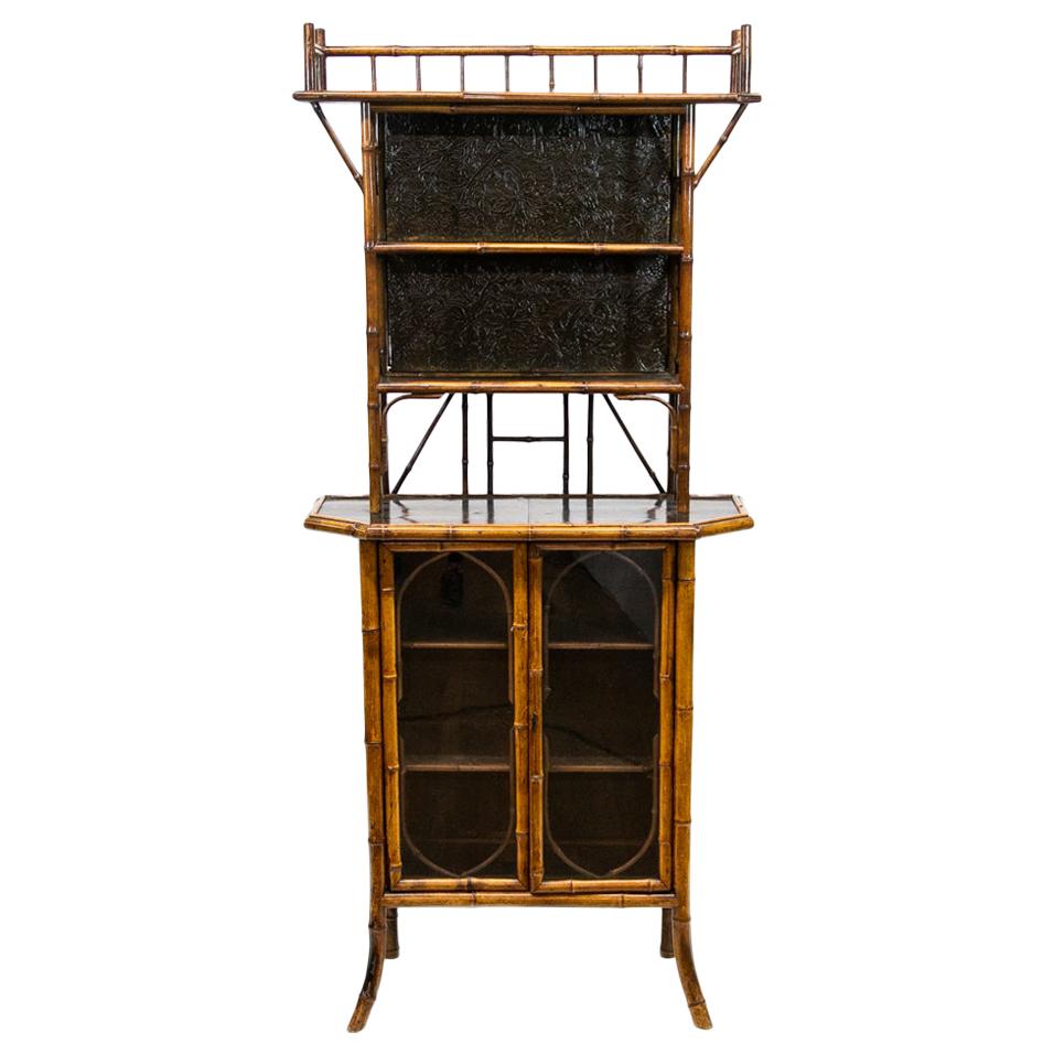 Bamboo and Lacquer Étagère Cupboard For Sale at 1stdibs