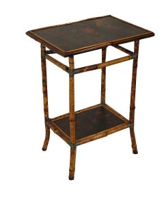 Bamboo and Lacquer Side Table