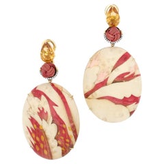 Bamboo and Marquetry Earrings by Silvia Furmanovich