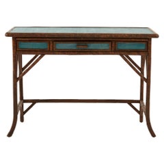 Bamboo and Painted Grass Cloth Desk