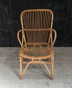 Sillón de bambú y ratán, hacia 1970