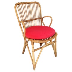 Fauteuil en bambou et rotin, datant d'environ 1970