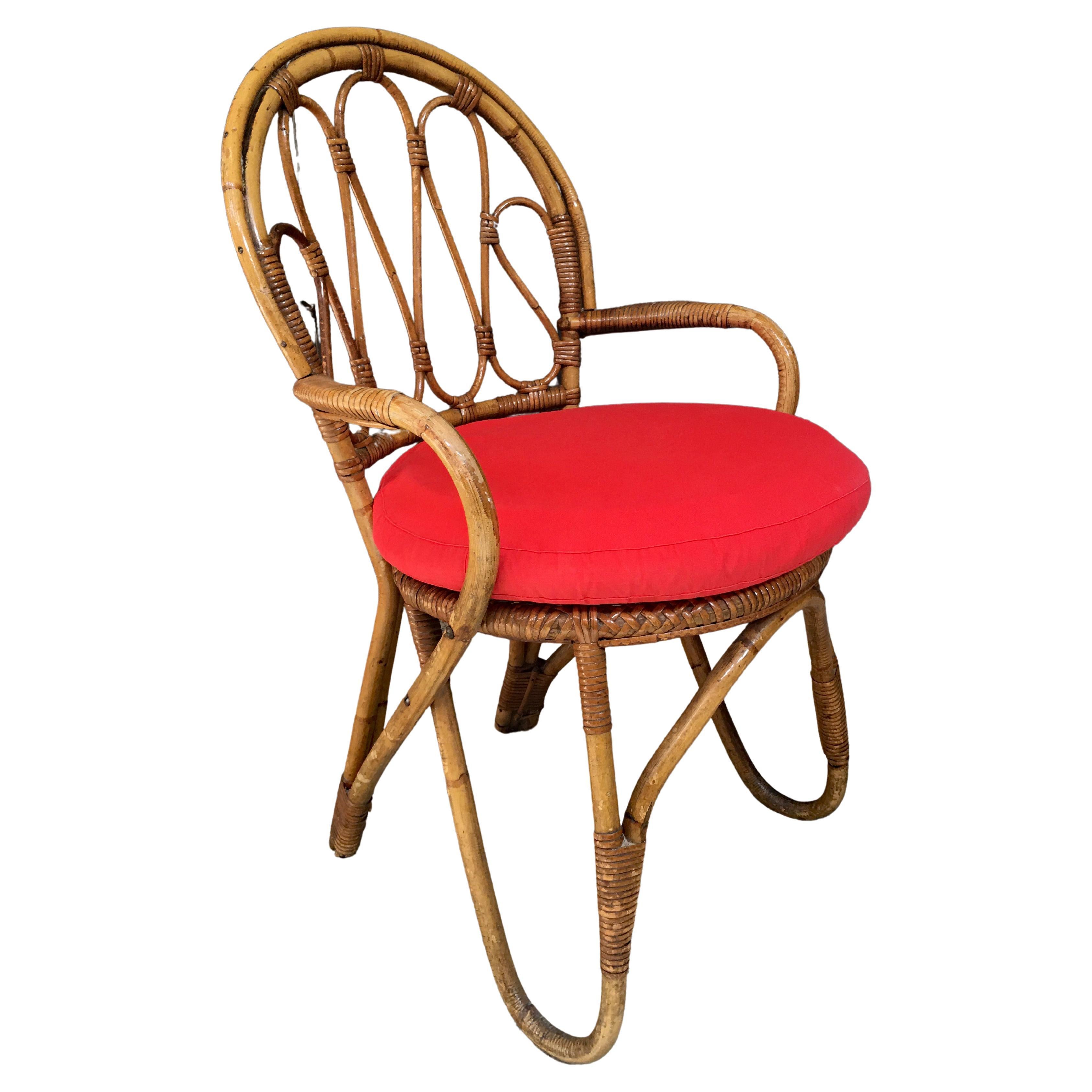  Bamboo and Rattan Armchair, circa 1970