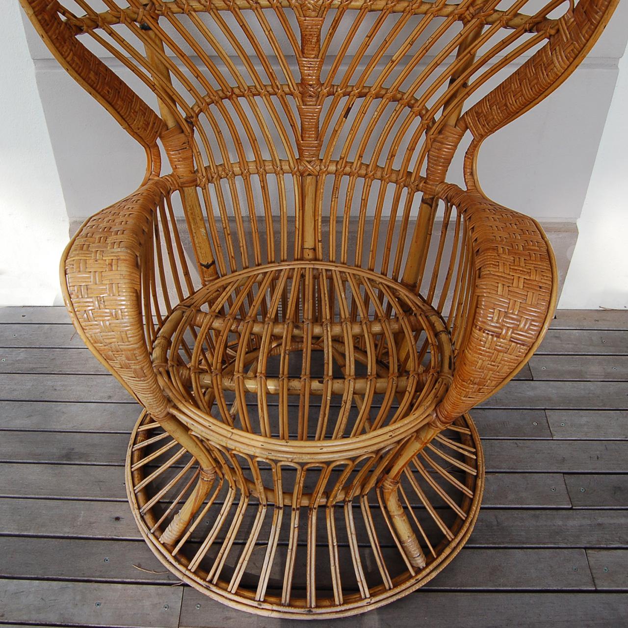 Bamboo and Rattan Armchair Designed by Lio Carminati & Gio Ponti In Good Condition In Montecatini Terme, IT