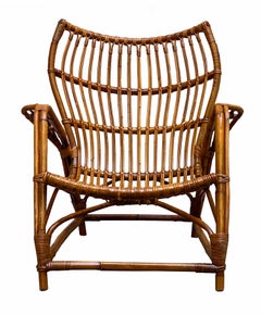 Bamboo and Rattan Armchair, Italy, 1960s