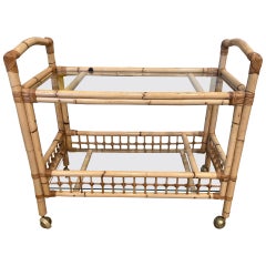 Bamboo and Rattan Bar Cart