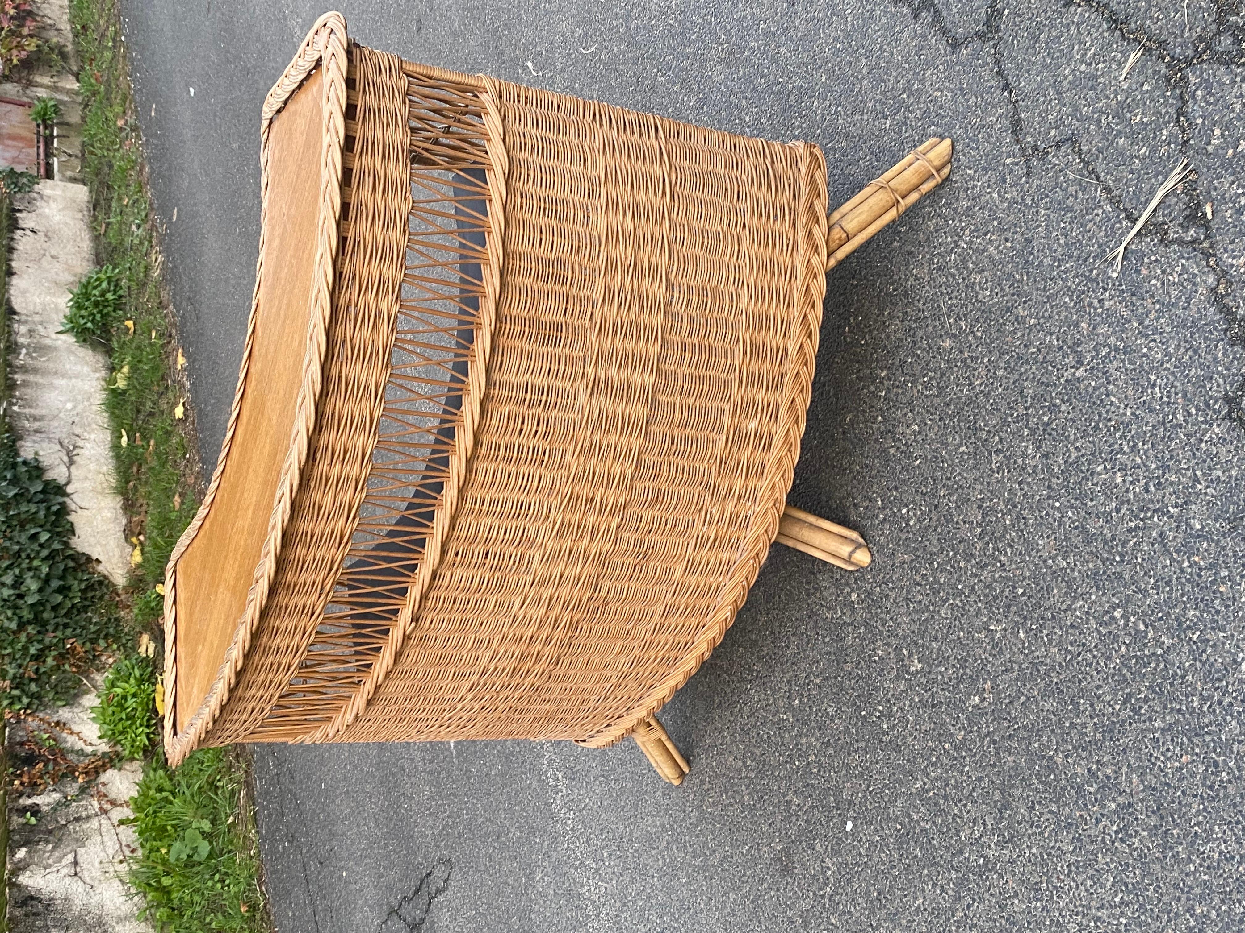 Bar aus Bambus und Rattan, ca. 1960/1970 Guter Zustand (Französisch) im Angebot