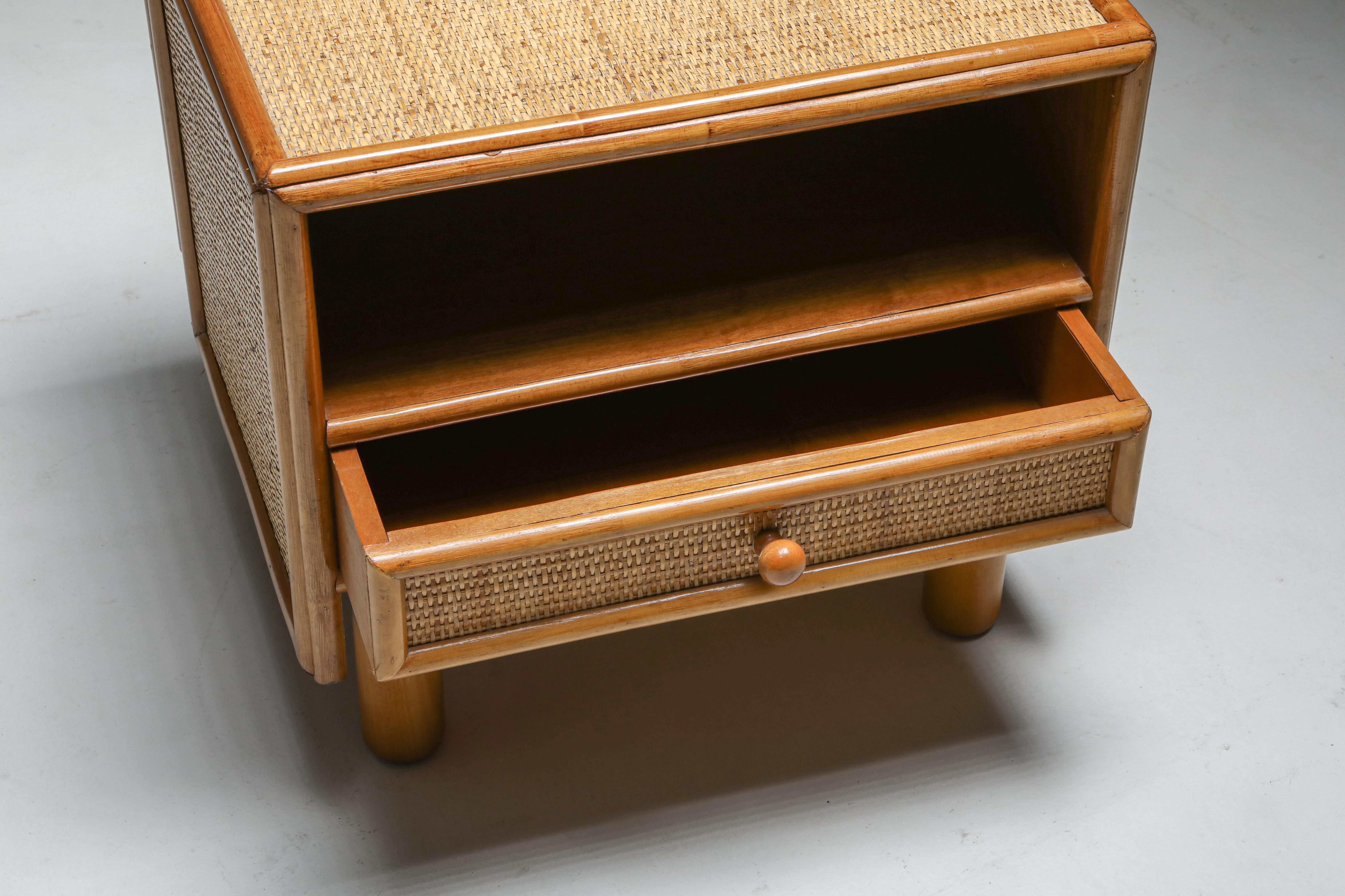 Bamboo and Rattan Bed Side Tables Vivai del Sud 4