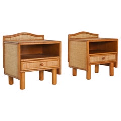 Bamboo and Rattan Bed Side Tables Vivai del Sud