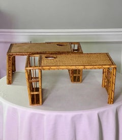 Bamboo and Rattan Bed Trays with Drink and Magazine Holder, Offered Individually