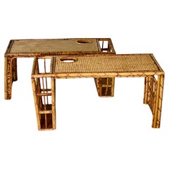 Bamboo and Rattan Bed Trays with Drink and Magazine Holder, Offered Individually