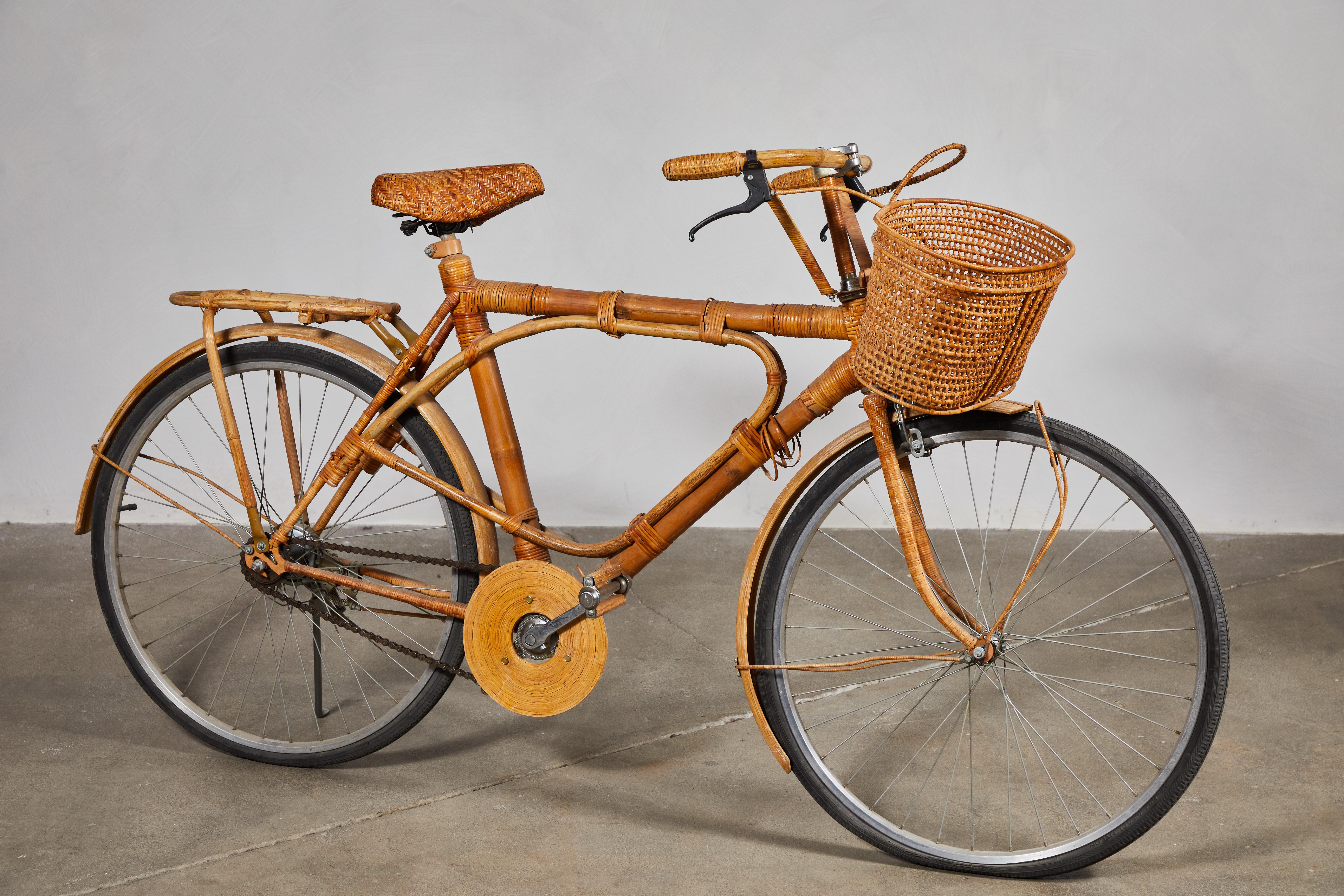 20th Century Bamboo and Rattan Bicycle