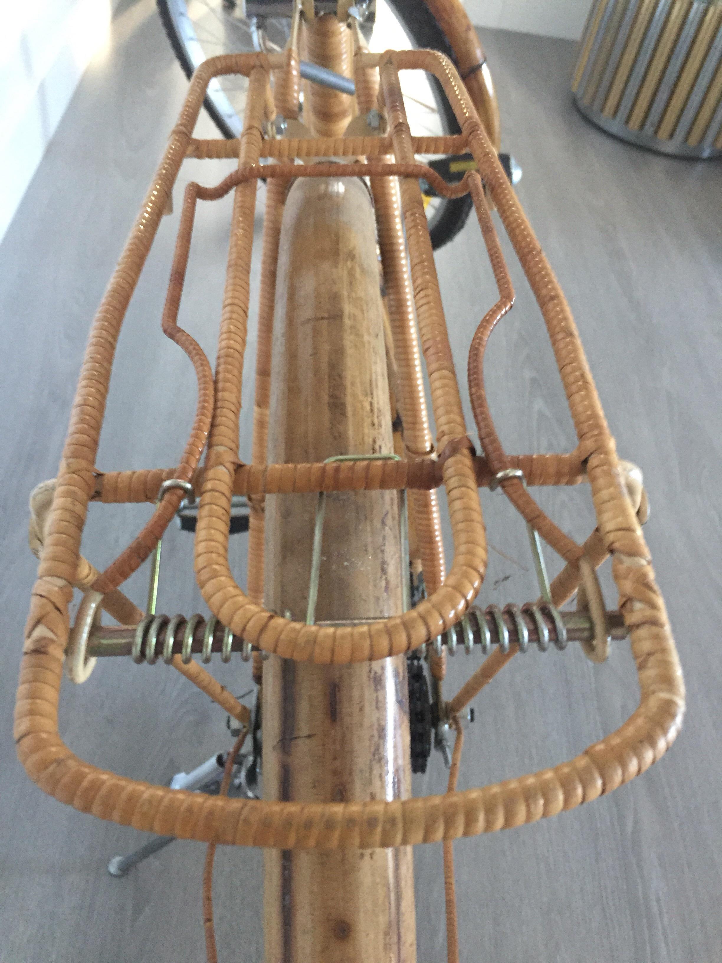 Late 20th Century Bamboo and Rattan Bicycle