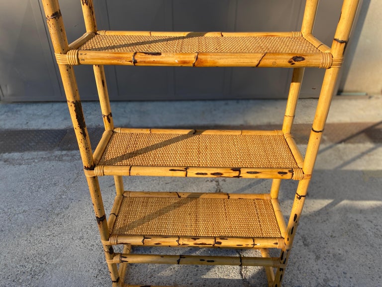Bamboo and Rattan Bookcase, Italy, 1960s For Sale at 1stDibs