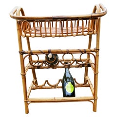 Bamboo and rattan cabinet for glasses and bottles