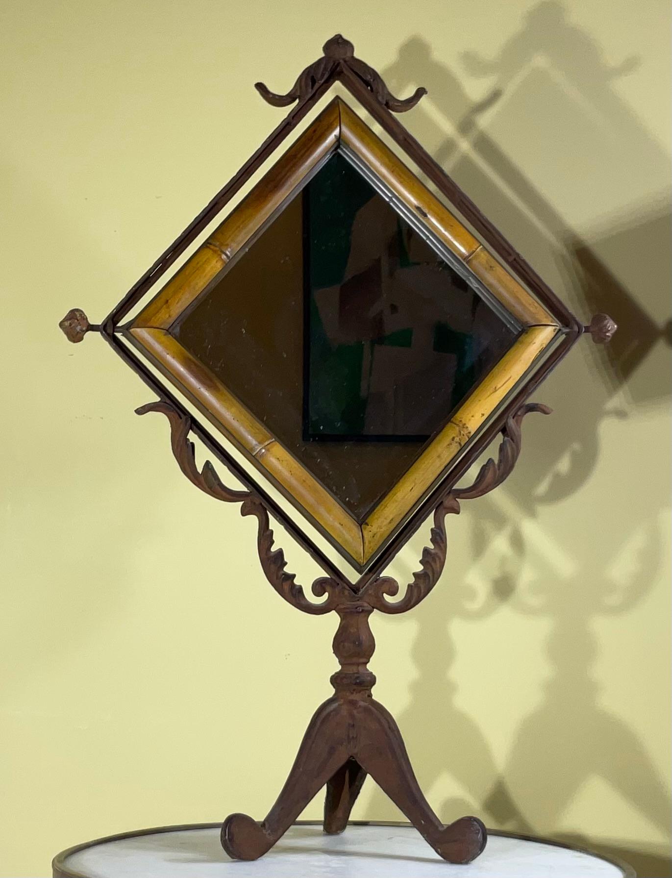 Bamboo Vanity table Mirror For Sale 5