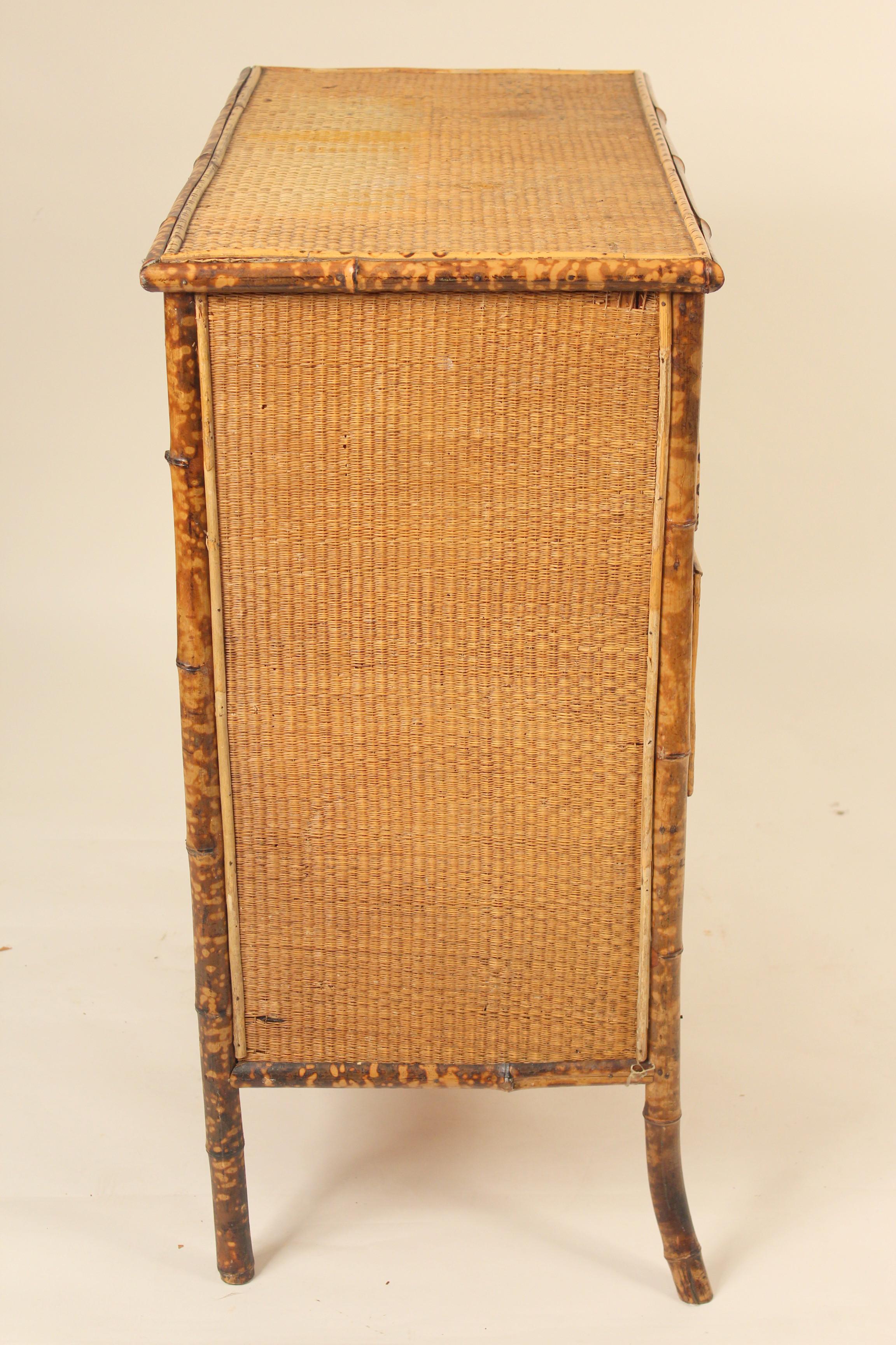 bamboo rattan chest of drawers