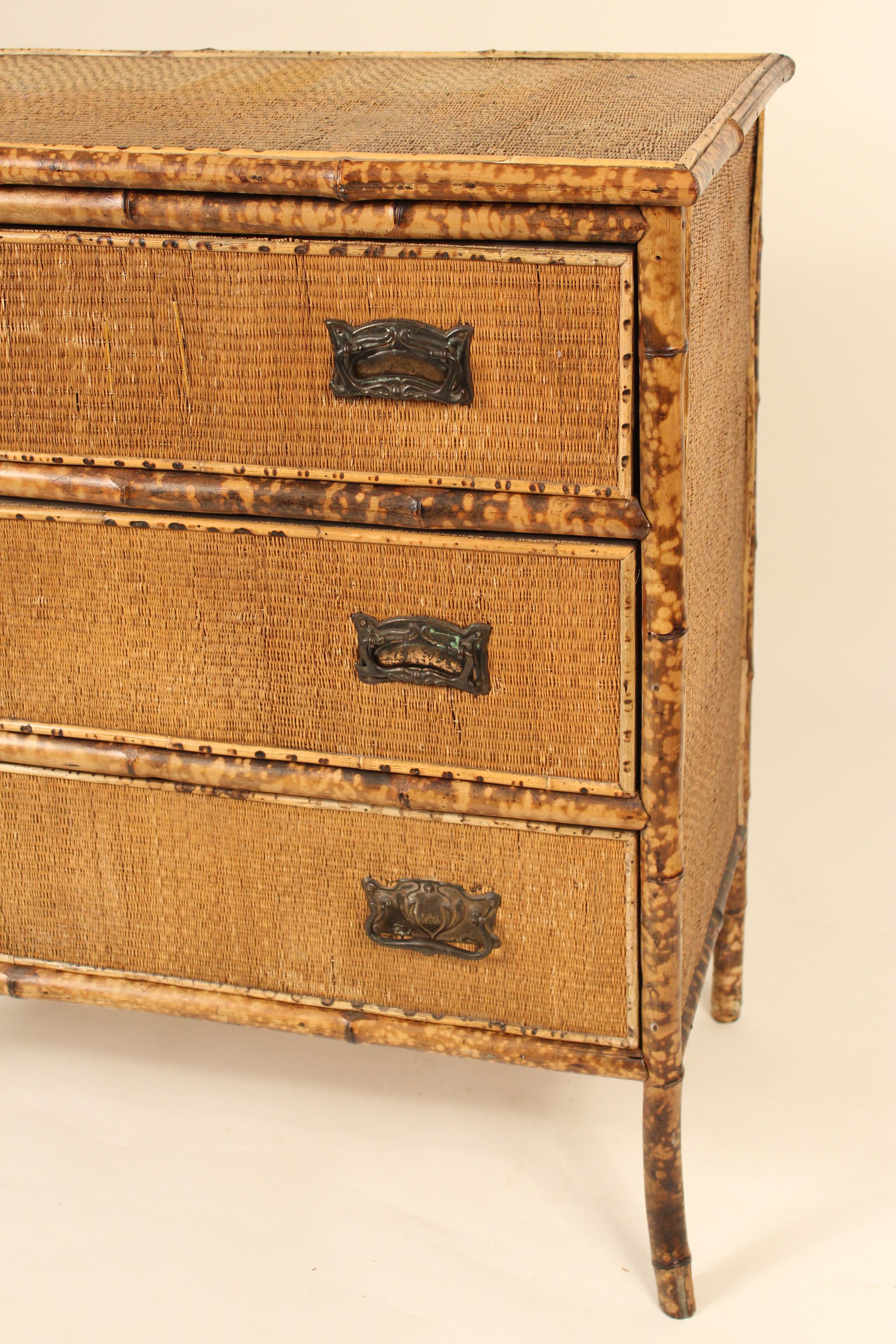 European Bamboo and Rattan Chest of Drawers